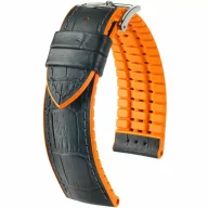 Akcesoria do zegarków - Czarno-pomarańczowy pasek skórzany 20 mm HIRSCH Andy 0927628050-2-20 (L) RATY | GRATIS WYSYŁKA | GRATIS ZWROT DO  1 ROKU | 100% ORYGINAŁ!! - miniaturka - grafika 1