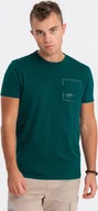 Koszulki męskie - Ombre T-shirt męski bawełniany z kieszonką - morski V5 OM-TSPT-0154 S - miniaturka - grafika 1