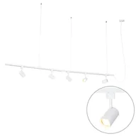 Lampy sufitowe - QAZQA Nowoczesny system szynowy wiszący z 5 reflektorami biały 1-fazowy - Ikoniczny Jeana - miniaturka - grafika 1