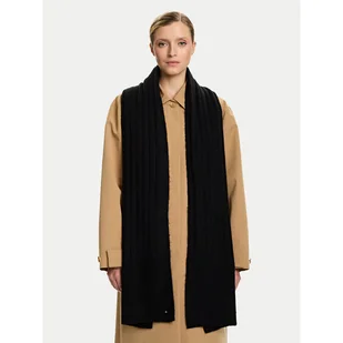 Szalik Tommy Hilfiger Flag Fluffy AW0AW17787 Czarny - Apaszki i szaliki damskie - miniaturka - grafika 1