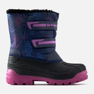 Buty dla dziewczynek - Granatowe śniegowce Lee Cooper LCJ-23-44-2007K niebieskie - grafika 1