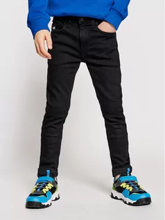 Spodnie i spodenki dla chłopców - Calvin Klein Jeans Jeansy IB0IB00766 Czarny Slim Fit - grafika 1