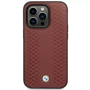 Etui na telefon BMW BMHMP14L22RFGR do Apple iPhone 14 Pro 6,1" burgundowy/burgundy Leather Diamond Pattern MagSafe - Etui i futerały do telefonów - miniaturka - grafika 3