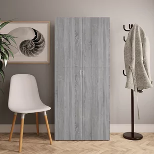 vidaXL Szafa na buty, szary dąb sonoma, 80x35,5x180 cm - Wieszaki i stojaki - miniaturka - grafika 1
