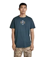 Koszulki męskie - G-STAR RAW Męski t-shirt Lash Back Gr R T, Blue (Nitro 336-1861), XS - miniaturka - grafika 1