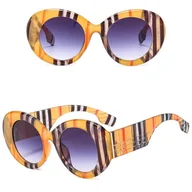 Okulary korekcyjne, oprawki, szkła - Okulary przeciwsłoneczne z filtrem UV400 STL32B beżowe + akcesoria - miniaturka - grafika 1