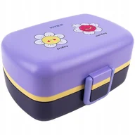 Zestawy naczyń dla dzieci - Lunchbox ze stucćami szkolny wkłady 2 komory  fioletowy 1150ml Kite - miniaturka - grafika 1