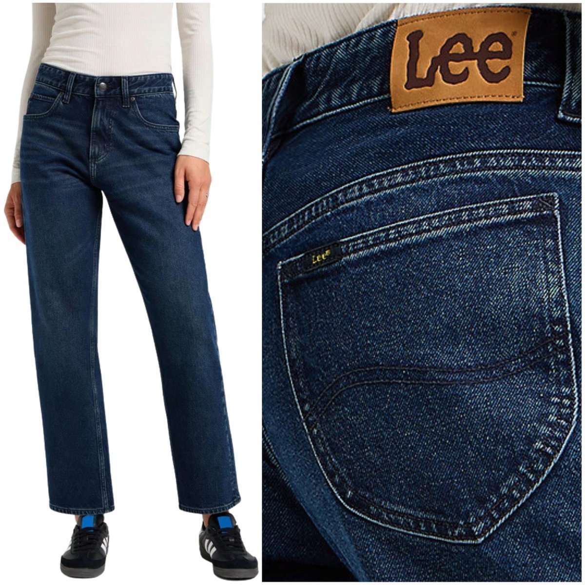 Lee RIDER CLASSIC wysokie luźne proste damskie spodnie jeansowe W28 L31