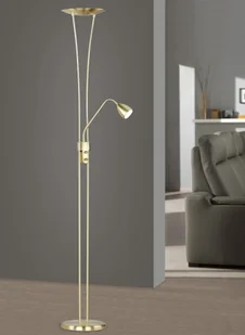 Trio Leuchten Lampa podłogowa Jazz 2 z ramieniem do czytania LED matowy złoty - Lampy stojące - miniaturka - grafika 1