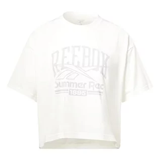 Koszulki i topy damskie - Reebok Damska koszulka z grafiką, zielona, XL, ZIELONY, XL - grafika 1
