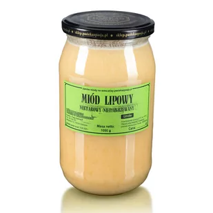 MIÓD LIPOWY 1050g, surowy, nierozgrzewany, 100 lat tradycji, zdrowy - Miód - miniaturka - grafika 1