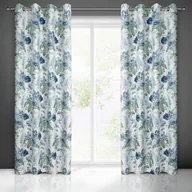 Zasłony - Zasłona ALVA 140 x 250 cm przelotki biało-niebieski - miniaturka - grafika 1