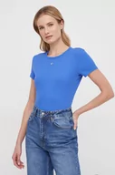 Koszulki sportowe damskie - Tommy Jeans t-shirt damski kolor niebieski - miniaturka - grafika 1