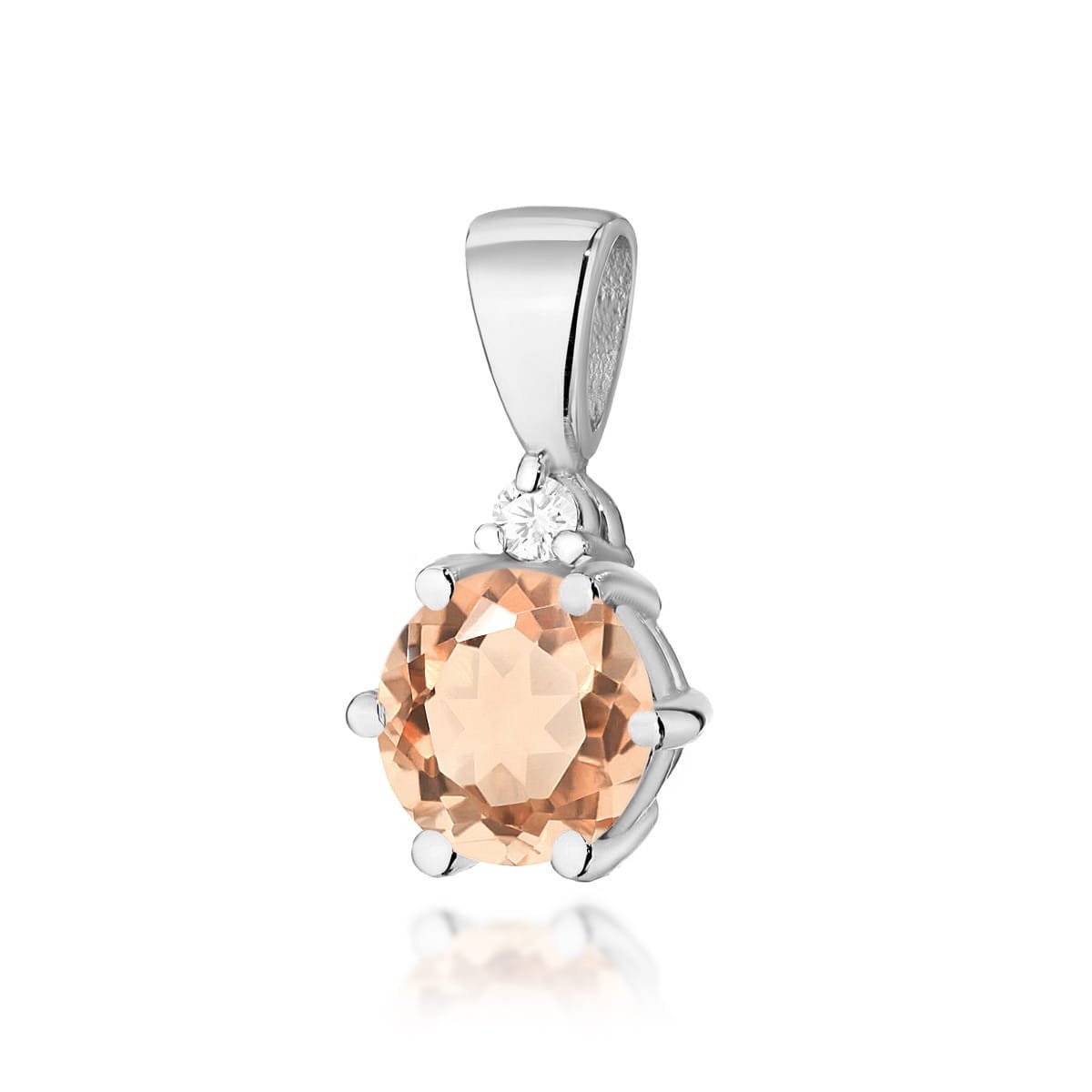 Złota zawieszka / wisiorek Morganit 0,40ct białe złoto pr. 585