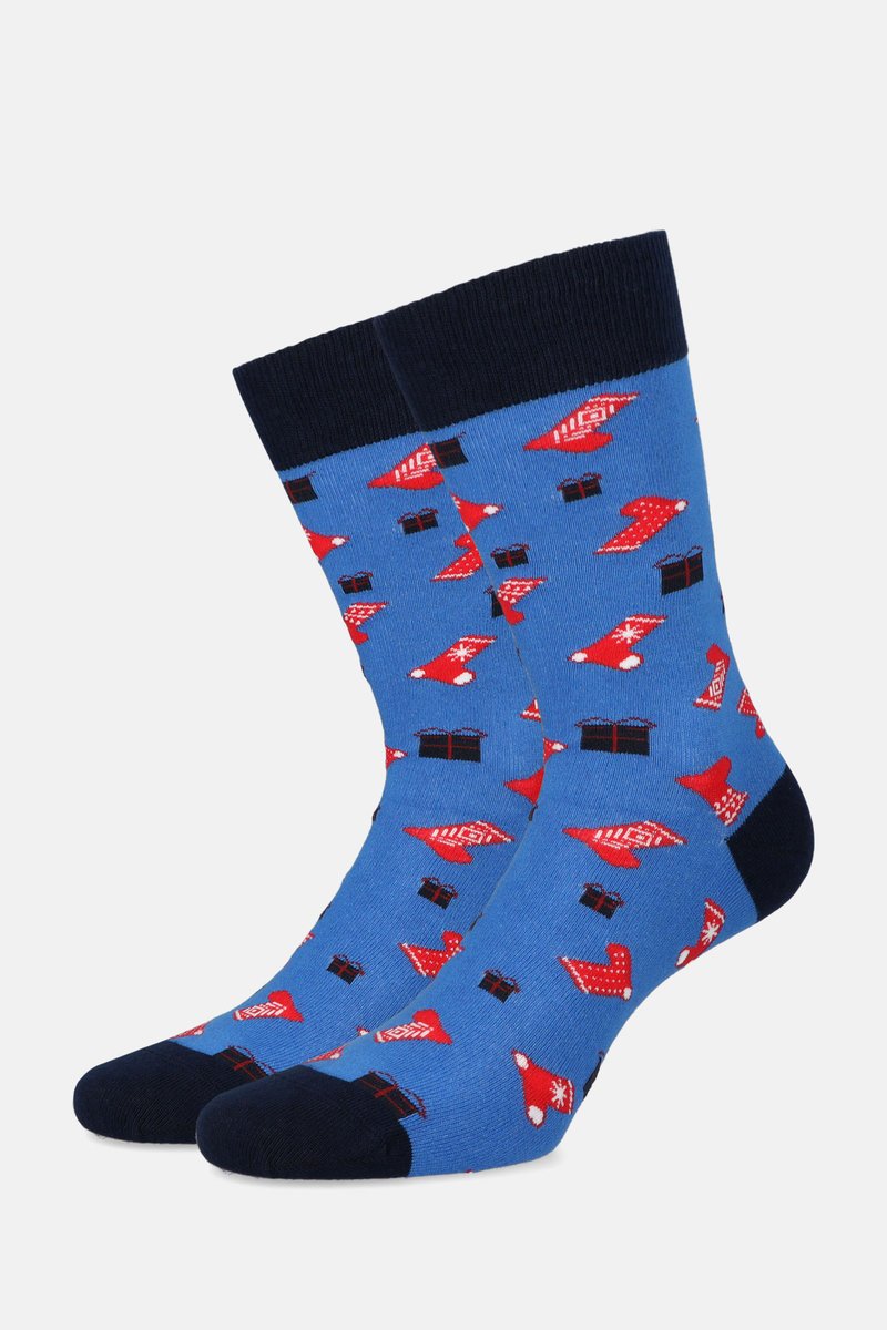 Skarpety Świąteczne Niebiesko-Granatowe W Prezenty