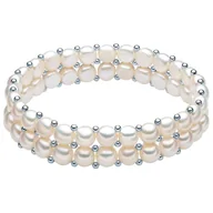 Bransoletki - Valero Pearls Bransoletka z pereł srebro wysokiej próby Perła hodowlana słodkowodna srebrny Bransoletki 1 ct Damski - miniaturka - grafika 1