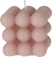 Świece - Świeca Kwadrat 5,5Xh5,5Cm Różowy Boho - miniaturka - grafika 1