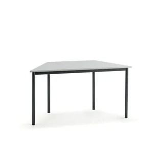 Biurko BORÅS TRAPETS, 1400x700x720 mm, biały laminat, antracyt - Meble do szkół i przedszkoli - miniaturka - grafika 1