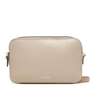 Torebka Calvin Klein Foil Logo Elongated Camera Bag LV04F3276G Beżowy - Torebki damskie - miniaturka - grafika 1