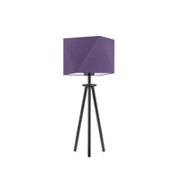 Lampy stojące - Czarna lampka nocna z fioletowym abażurem SOVETO w stylu art deco - miniaturka - grafika 1