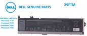 Baterie do laptopów - NOWA ORYGINALNA BATERIA DELL Precision 7770 7670 7680 7780 Model: X9FTM - miniaturka - grafika 1