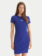 Sukienki - Calvin Klein Jeans Sukienka codzienna Monologo Baby LV047F241G Fioletowy Slim Fit - miniaturka - grafika 1