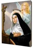 Ikony i obrazy sakralne - Obraz religijny na desce lipowej, święta Rita z Cascii - miniaturka - grafika 1