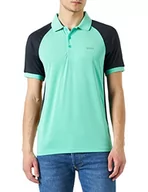 Koszulki męskie - BOSS Pauletech Slim Fit męska koszulka polo z rozciągliwej tkaniny Performance Stretch z kolorowym wzorem, Open Green340., 3XL - miniaturka - grafika 1