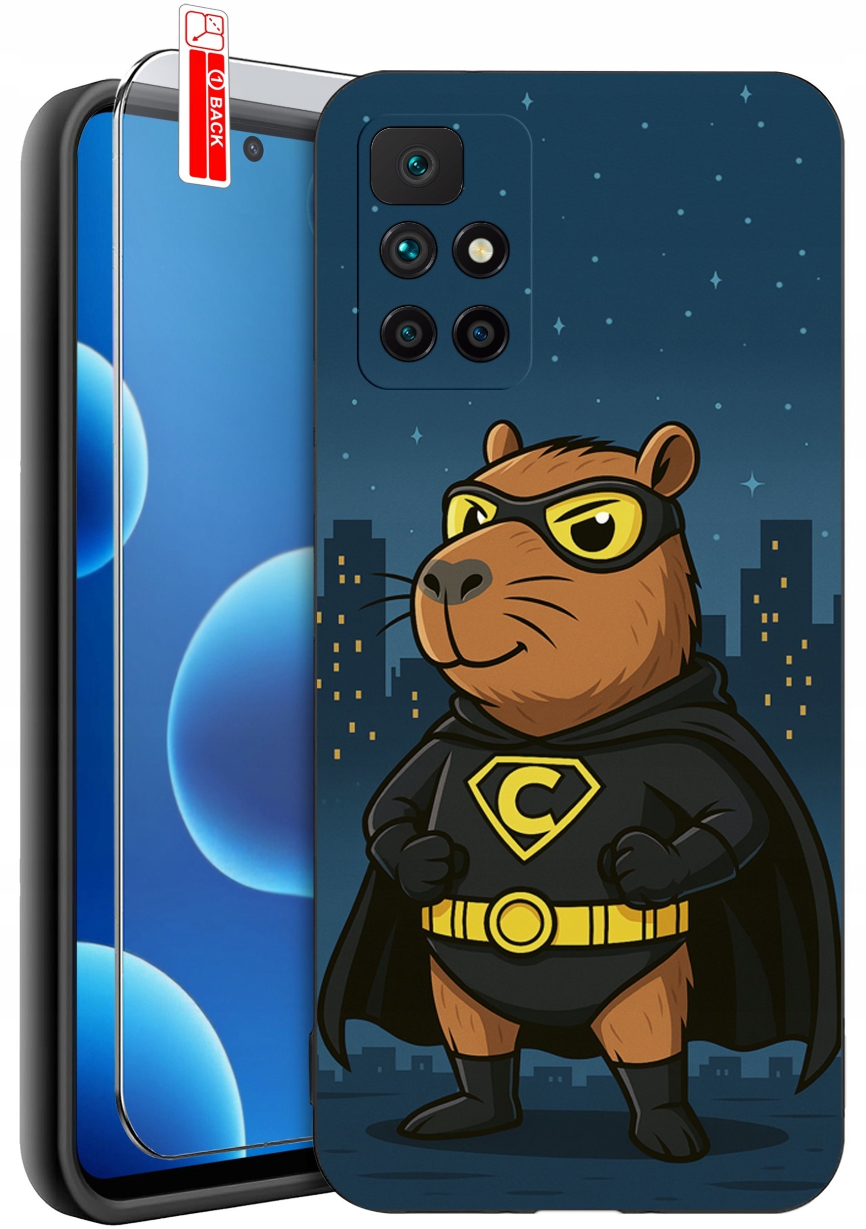 krainaGSM Etui Do Xiaomi Redmi 10 Wzory Silikonowe Matt Case + Szkło 9H