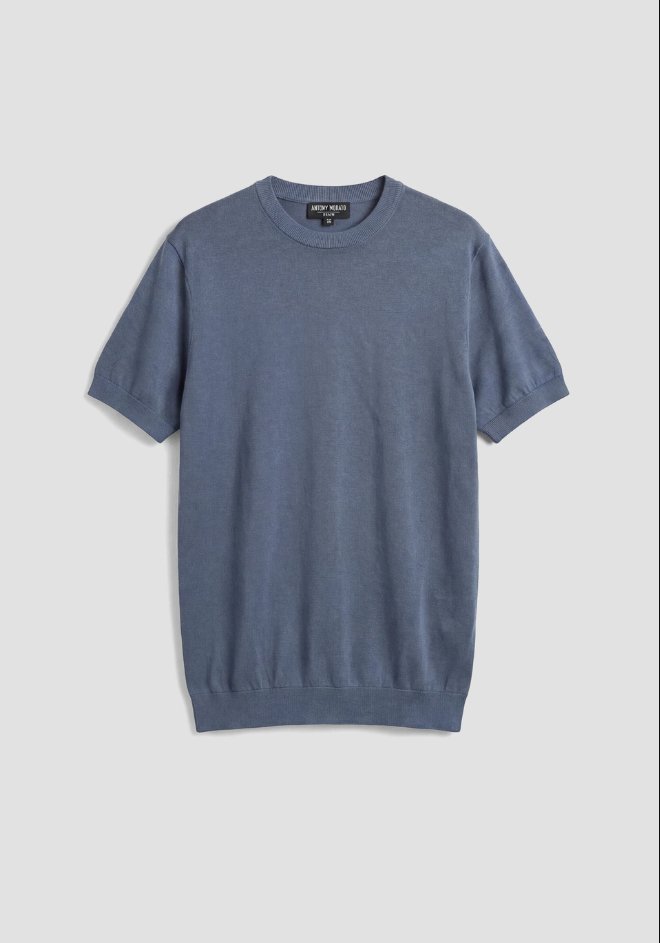 sweter misto jedwab męskie niebieski china