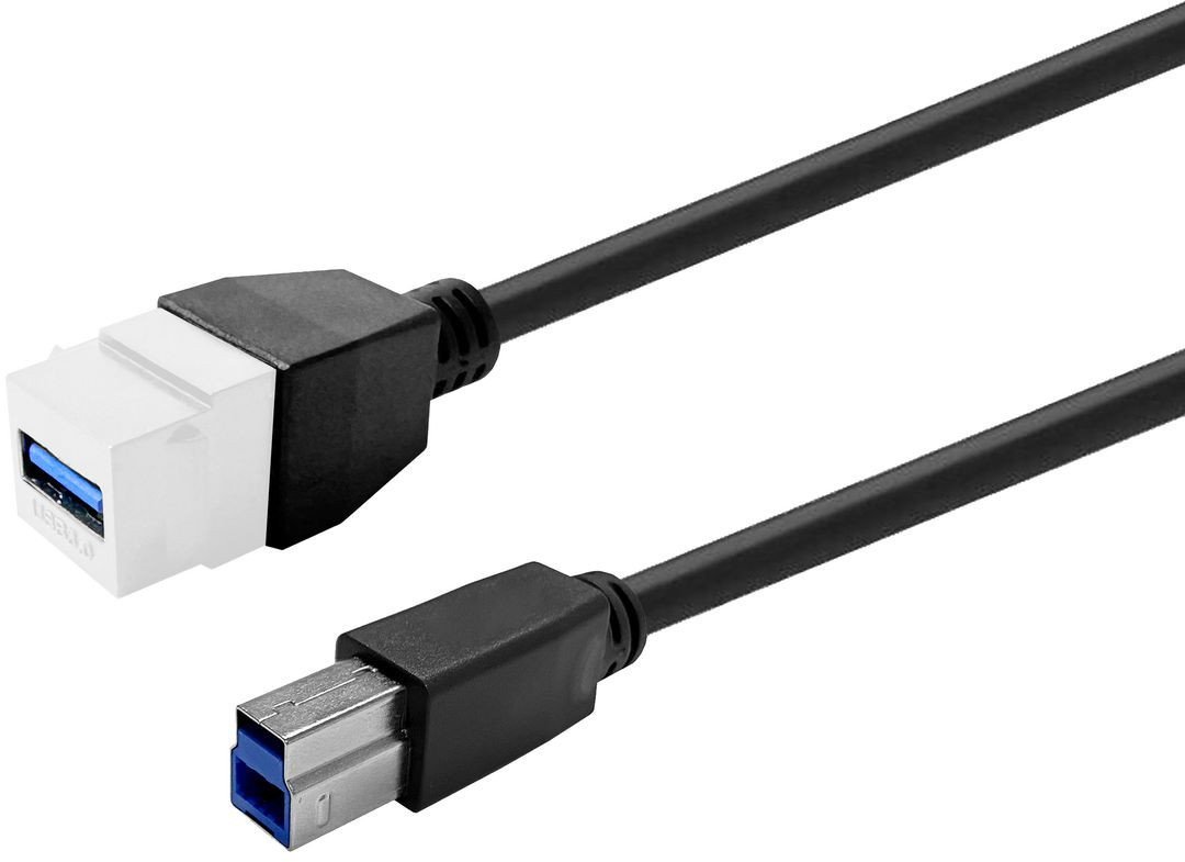 Keystone White USB3,0 A-Female to USB3,0 B-Male