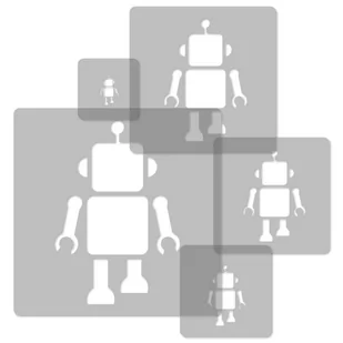 nakleo szablon malarski wielokrotny dla dzieci (5 szt.) // ROBOTY SZA-DZI-035 - Szablony malarskie - miniaturka - grafika 1
