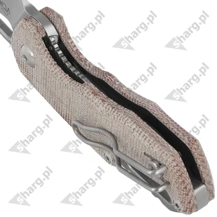 Nóż składany MKM Isonzo Clip Point Natural Canvas Micarta, Stonewashed M390 by Jesper Voxnæs (MK FX03M-3NC) - Noże - miniaturka - grafika 5