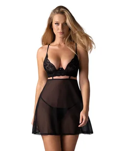 Koszula Nutris Babydoll Czarny (Rozmiar XS/S) - Piżamy damskie - miniaturka - grafika 1