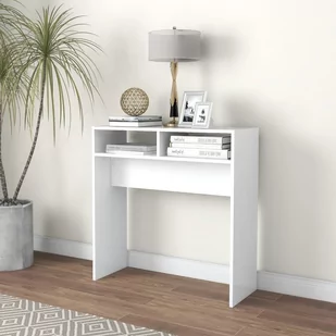 vidaXL vidaXL Stolik konsolowy biały 78x30x80 cm płyta wiórowa 808296 - Konsole i sekretarzyki - miniaturka - grafika 1