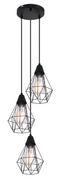 Lampy sufitowe - Globo Isabella 15351-3HR lampa wisząca zwis 3x60W E27 czarna - miniaturka - grafika 1