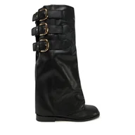 Kozaki damskie - Kozaki Naked Wolfe Anchor 00007 Czarny - miniaturka - grafika 1