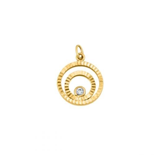 Złota Przywieszka z Cyrkonią 585 0.75 gr Rodium
