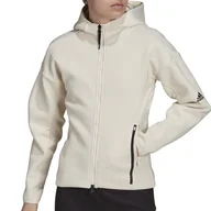 Bluzy sportowe damskie - Bluza adidas Z.N.E. Sportswear Hoodie H40976 - beżowa - Adidas - miniaturka - grafika 1