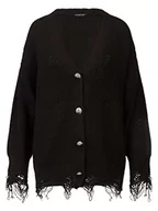Swetry damskie - APART Fashion Damski sweter z dzianiny Destroyed Look, czarny, 40 EU, czarny, 40 - miniaturka - grafika 1
