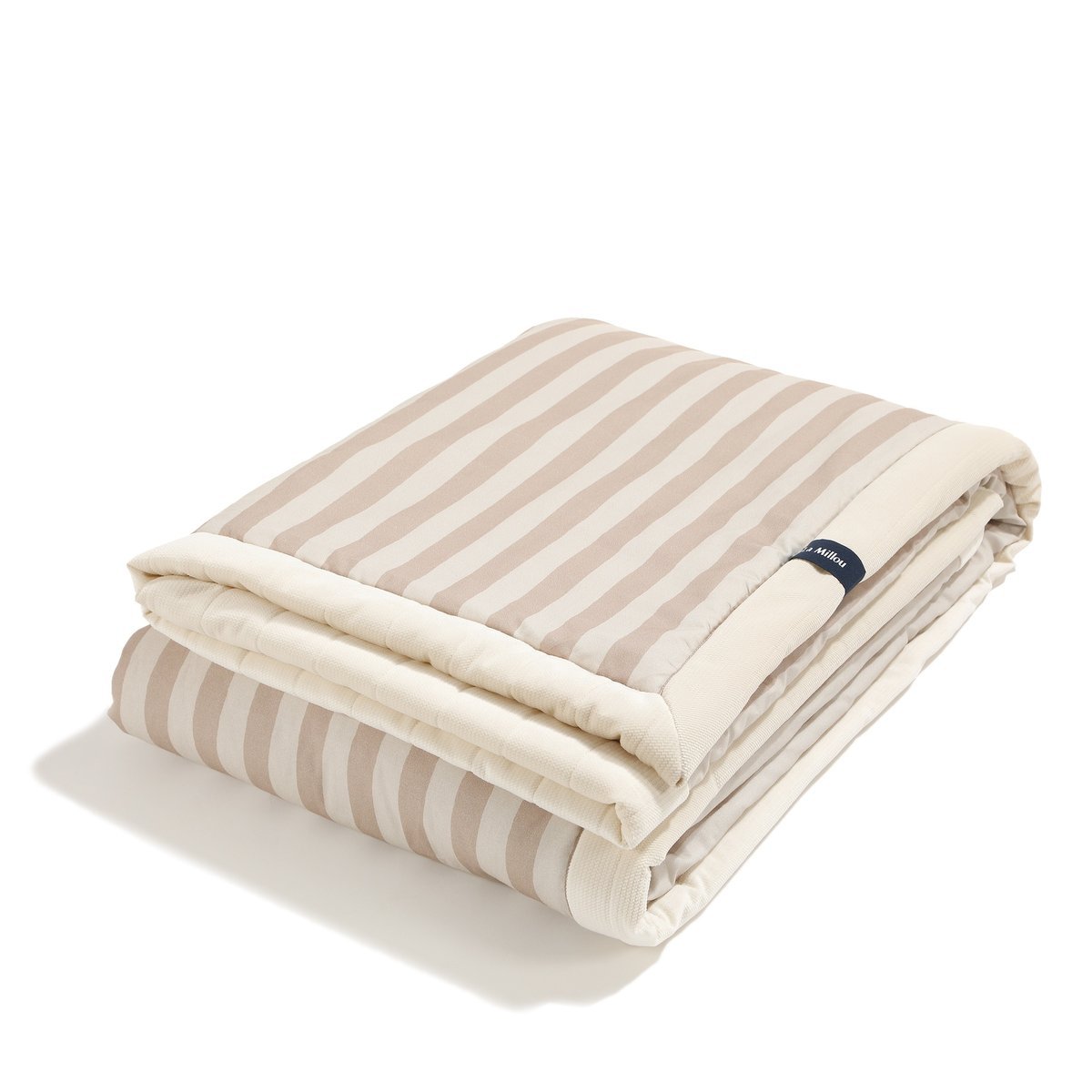 La Millou - Ciepły Koc Velvet STRIPES BEIGE
