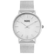 Zegarki damskie - Srebrny damski zegarek z bransoletą mesh PACIFIC X6139-08 - miniaturka - grafika 1