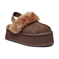 Kapcie damskie - UGG Skórzane obuwie domowe W FUNKETTE - miniaturka - grafika 1