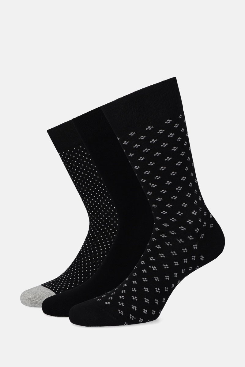 Zestaw 3 Par Skarpet Czarnych Mix