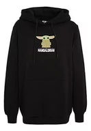 Bluzy damskie - Star Wars The Mandalorian Baby Yoda czarna damska bluza z kapturem marki Recovered, wielobarwny, XXL - miniaturka - grafika 1