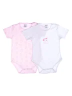 Body dla niemowląt - 2-pak niemowlęcy body z krótkim rękawem różowe Olimpias r.86 - miniaturka - grafika 1