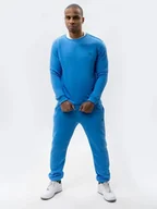 Dresy męskie - KOMPLET DRESOWY Męski Jigga Wear BAWEŁNIANY DIAGONAL KORONA NIEBIESKI XXL - miniaturka - grafika 1