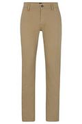 Spodenki męskie - BOSS Męskie spodnie Schino-Slim D Slim-fit z rozciągliwej bawełny satynowej brązowej, Brązowy, 42 - miniaturka - grafika 1