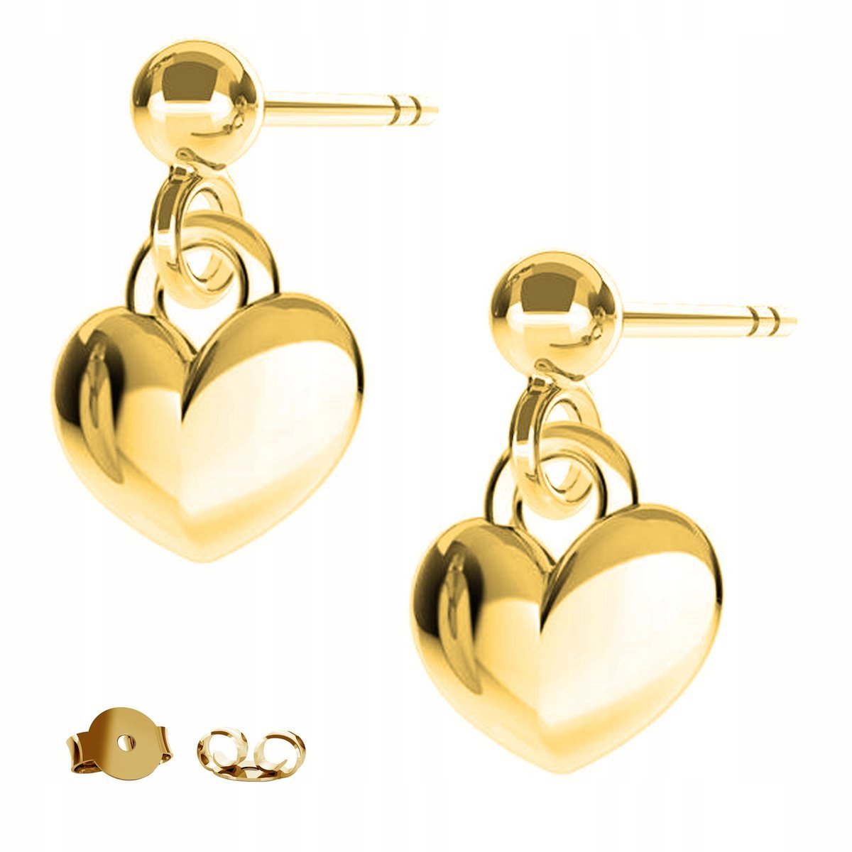 Kolczyki złote Małe Serce Serduszko 925