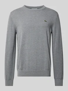 Sweter z dzianiny z naszywką z logo - Swetry męskie - miniaturka - grafika 1
